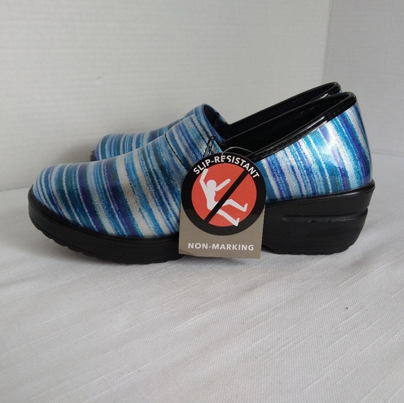 Marble blue clogs work nurse slip on shoes size 8 - Picture 11 of 16
